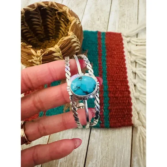Handcrafted Sterling Silver & Turquoise Cuff Bracelet
